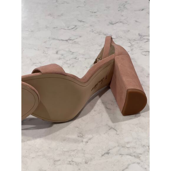NWOT Sam Edelman Women’s Yaro Suede Leather Blocked Heel Sandal Size 10W Pink - Picture 7 of 8